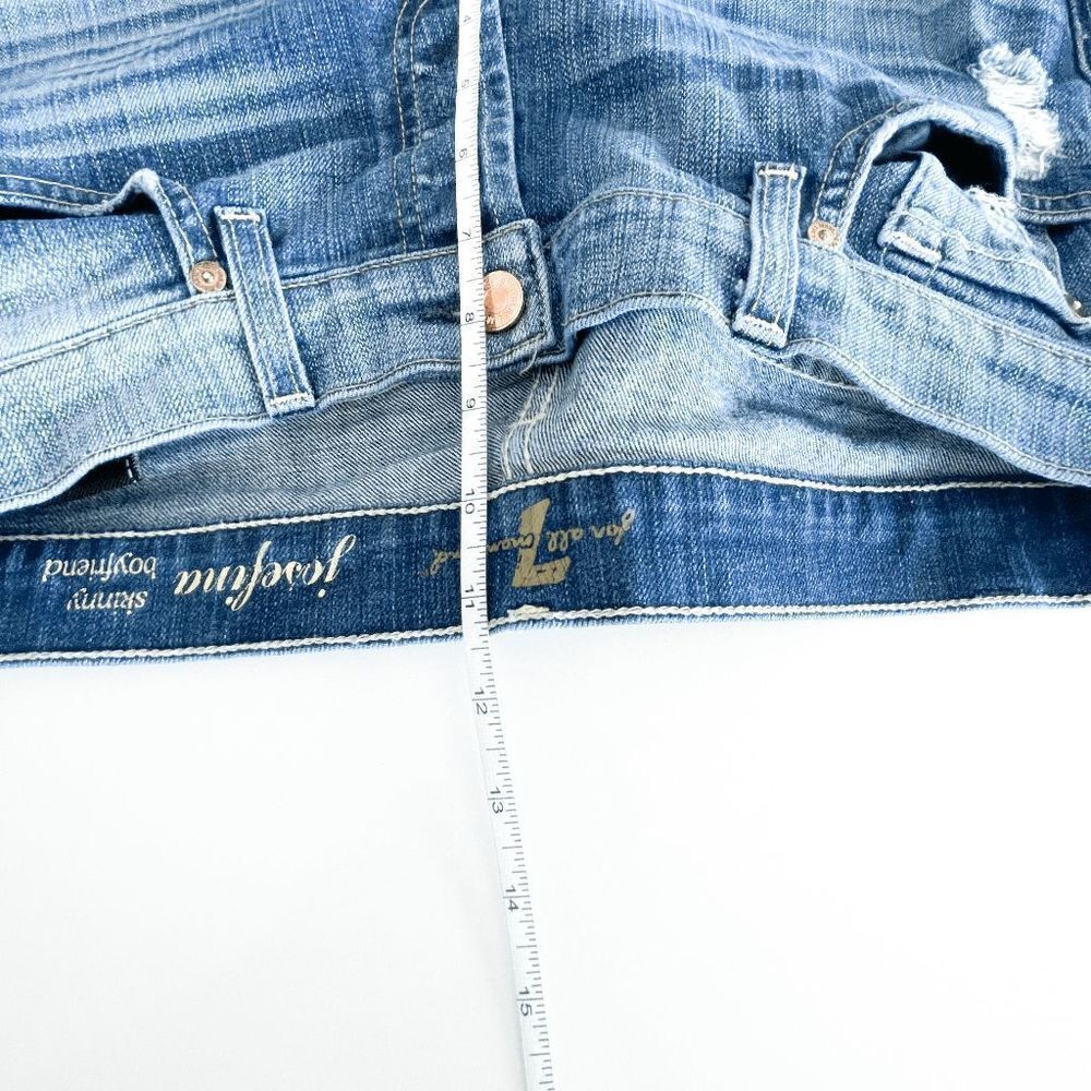 7 For All Mankind Womens Denim Jeans Distress Josefina Skinny Boyfriend Size 26 - Picture 12 of 12